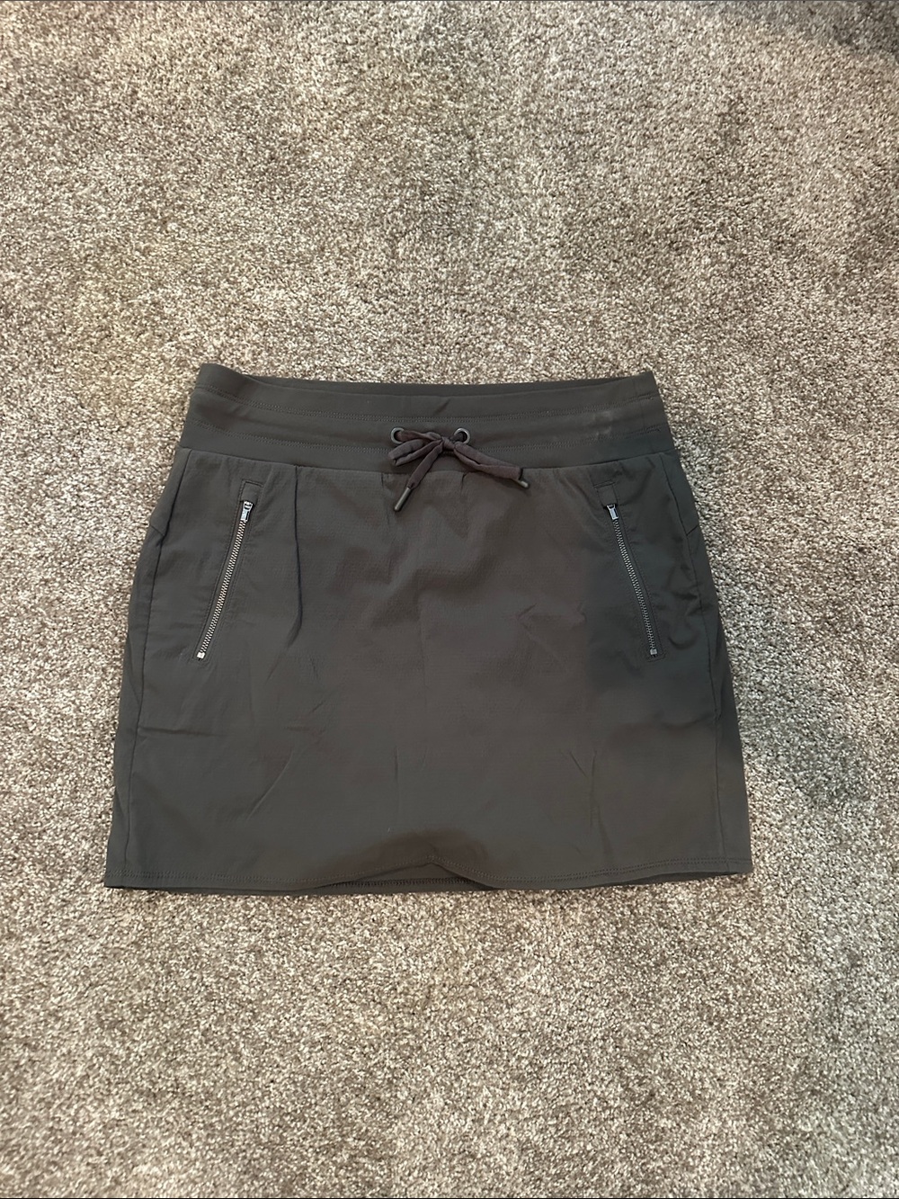 Athleta Black Drawstring Active Skort with Zip Pockets